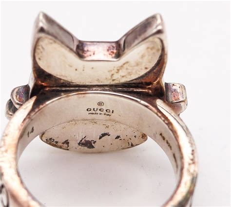 Gucci Milano 2018 Bosco And Orso Enameled Ring In Solid .925 